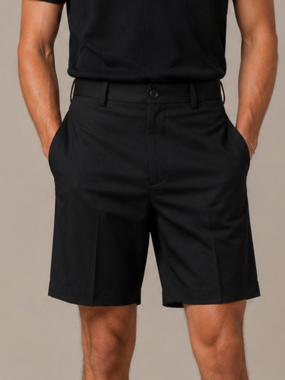 IZOD Men’s Black Flat Front Dress Shorts Size 32 Classic Fit